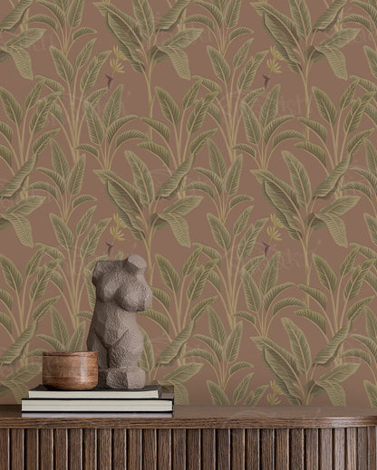 Cascading Palms — abstract design wallpaper by Shaakh, handcrafted in India