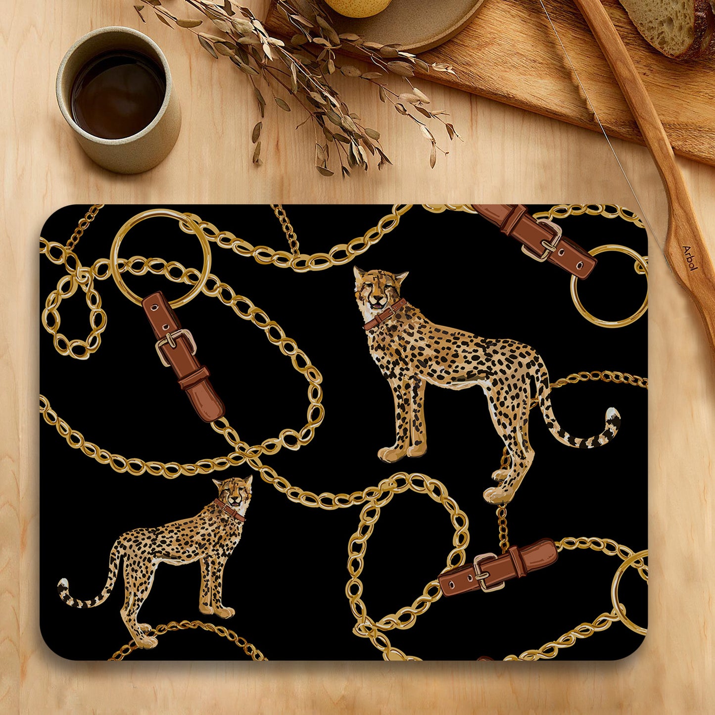 The Royal Leopard Table Mats — table mat set by Shaakh, handcrafted in India