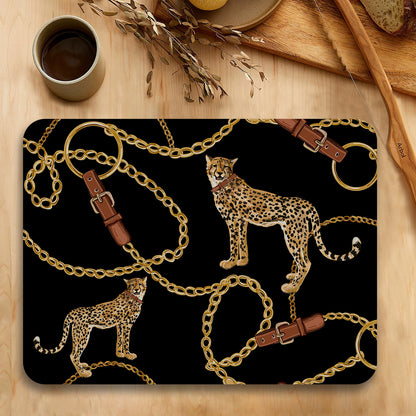 The Royal Leopard Table Mats — table mat set by Shaakh, handcrafted in India