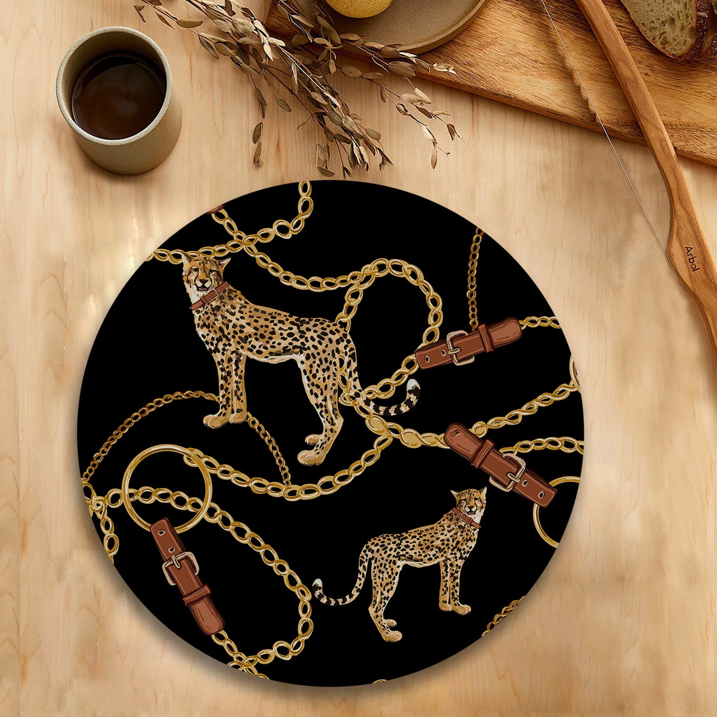 The Royal Leopard Table Mats — table mat set by Shaakh, handcrafted in India