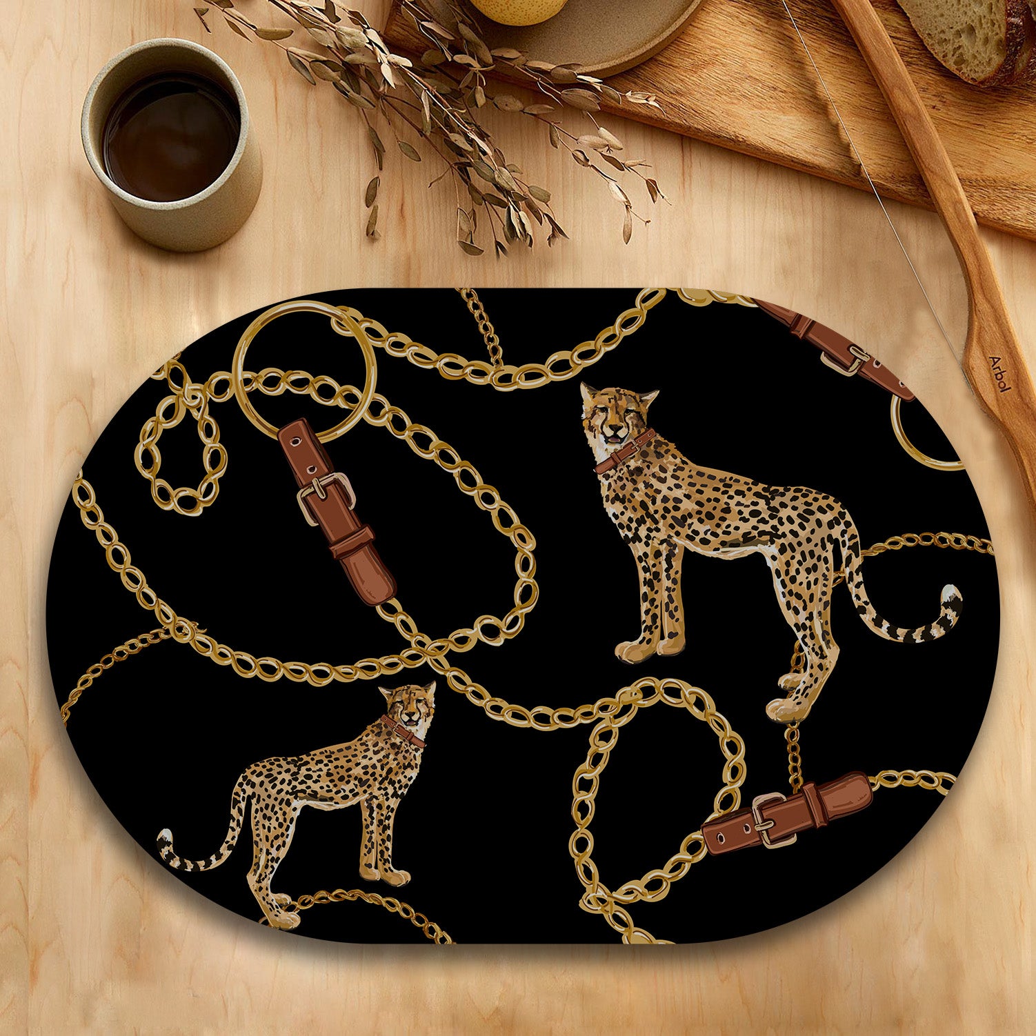 The Royal Leopard Table Mats — table mat set by Shaakh, handcrafted in India