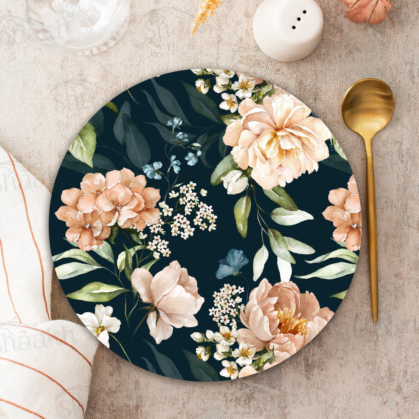 Midnight Blossoms Trivets | CST 074 (Set of 2)