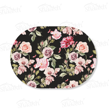Orchid, Roses and Peony flowers Table Mat — table mat set by Shaakh, handcrafted in India