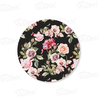 Orchid, Roses and Peony flowers Table Mat — table mat set by Shaakh, handcrafted in India