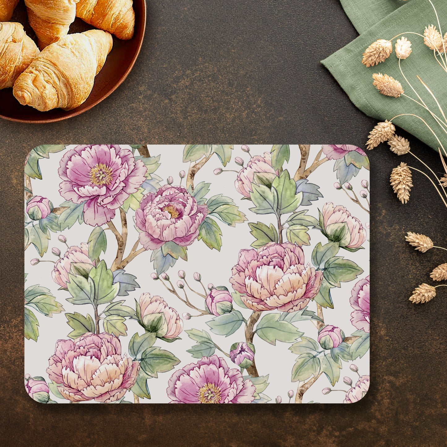Oriental Peonies Tablemats — table mat set by Shaakh, handcrafted in India