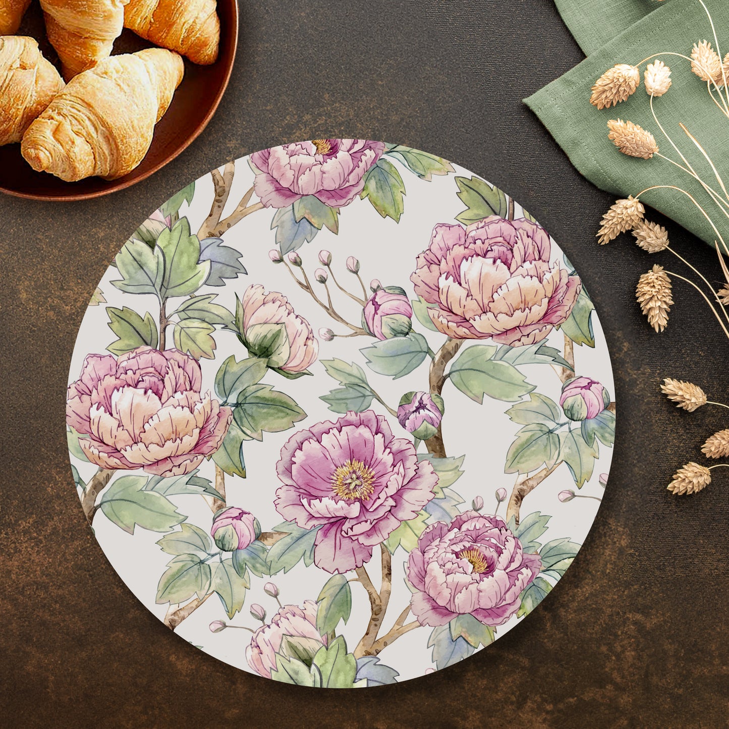 Oriental Peonies Tablemats — table mat set by Shaakh, handcrafted in India
