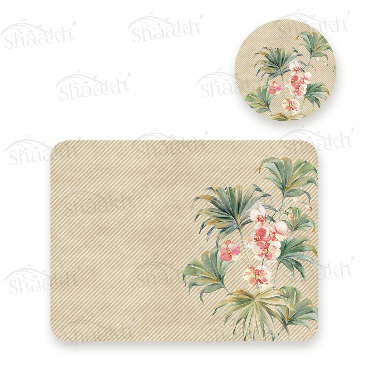 Pastel Orchids Coordinated Set | TWC 089 (8 Mats, 4 Trivets)