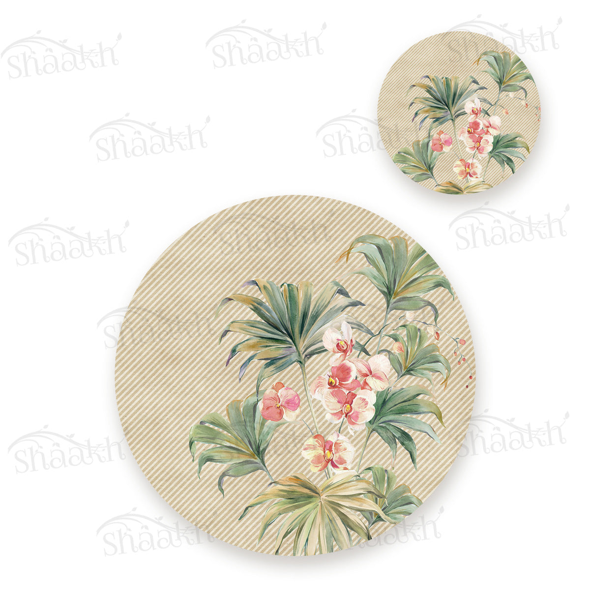 Pastel Orchids Coordinated Set | TWC 089 (8 Mats, 4 Trivets)