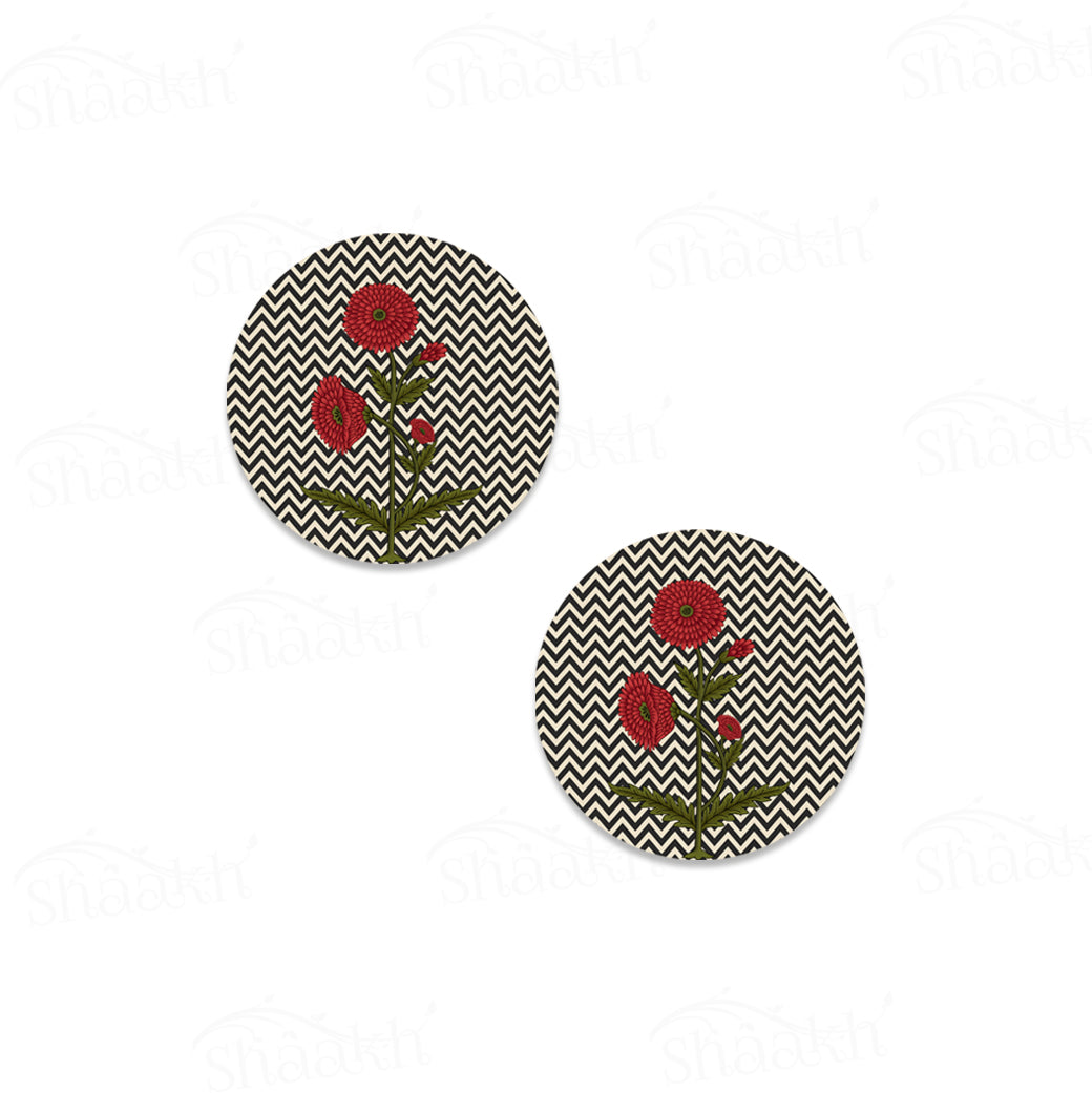 Rosette Noir Coasters | CT 1156