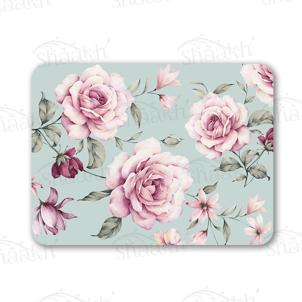 Pale pink roses Table Mat — table mat set by Shaakh, handcrafted in India