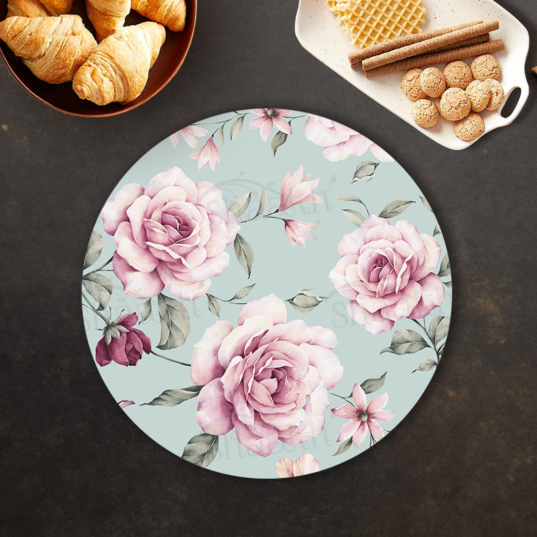 Pale pink roses Table Mat — table mat set by Shaakh, handcrafted in India