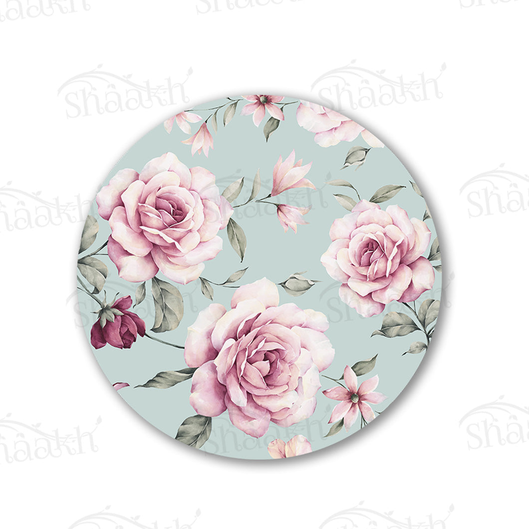 Pale pink roses Table Mat — table mat set by Shaakh, handcrafted in India