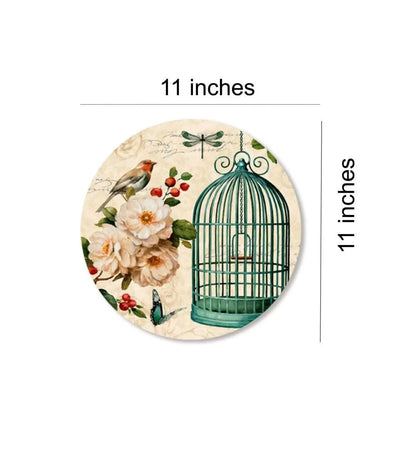 Vintage bird cage wall plate -Green | RWA 001