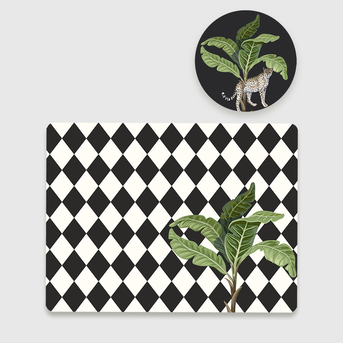 "Alone Palm" Coordinated Set | TWC 108 (8 Mats, 4 Trivets)