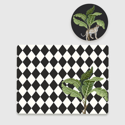 "Alone Palm" Coordinated Set | TWC 108 (8 Mats, 4 Trivets)