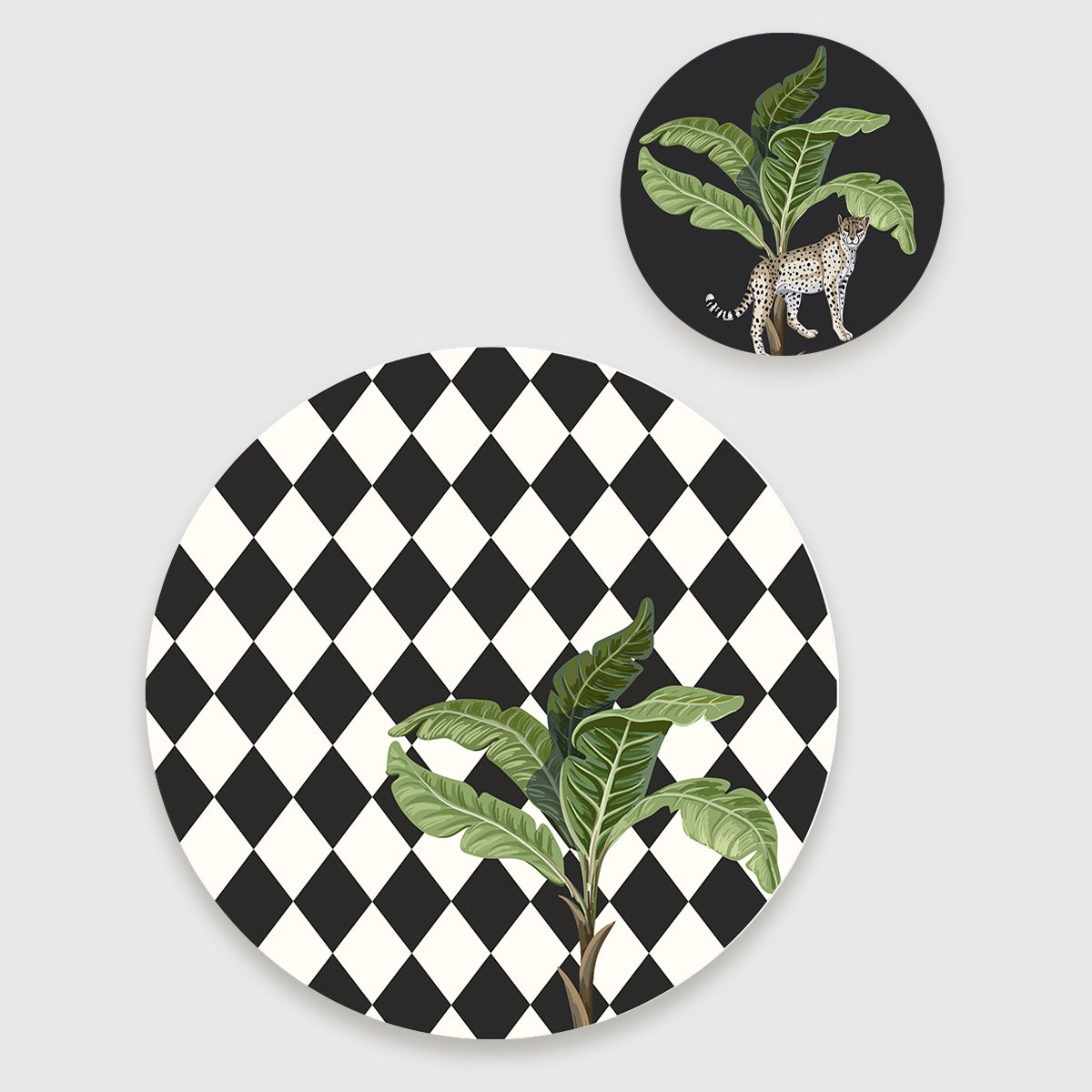 "Alone Palm" Coordinated Set | TWC 108 (8 Mats, 4 Trivets)