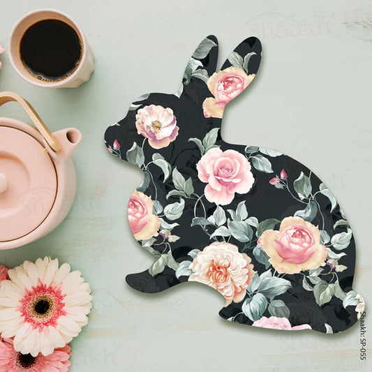 Spring Flowers Bunny shaped Platter | SP-055
