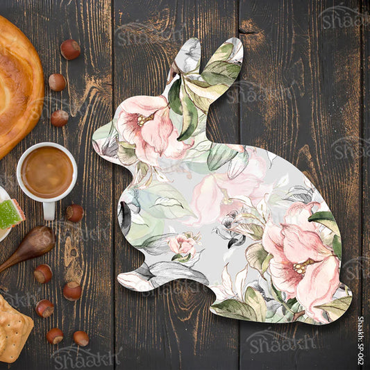 Watercolor Floral Bunny shaped Platter | SP-062