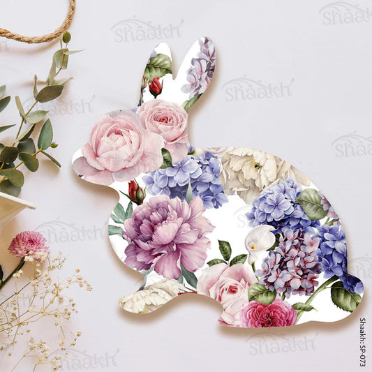 Hydrangeas and Roses Bunny shaped Platter | SP-073