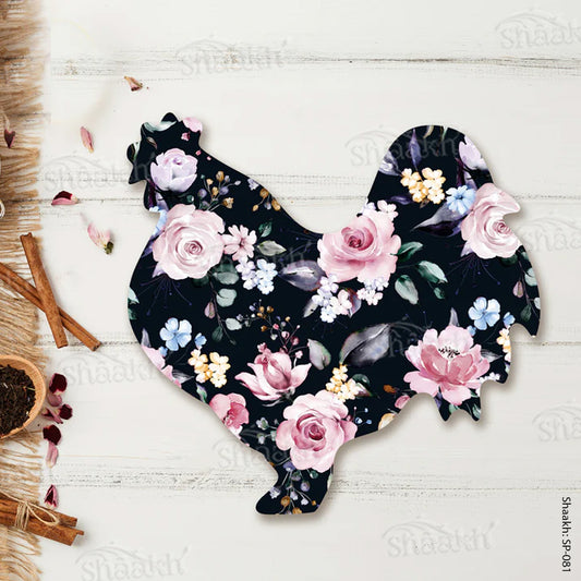 Bunch of Flowers Rooster Shaped Platter | SP-081