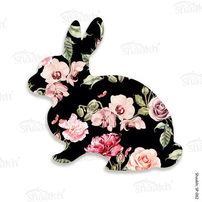 Roses, Peony and leaves Bunny Shaped Platter | SP-082