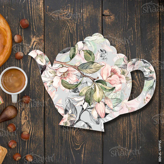 Watercolor Floral Kettle shaped Platter | SP-088