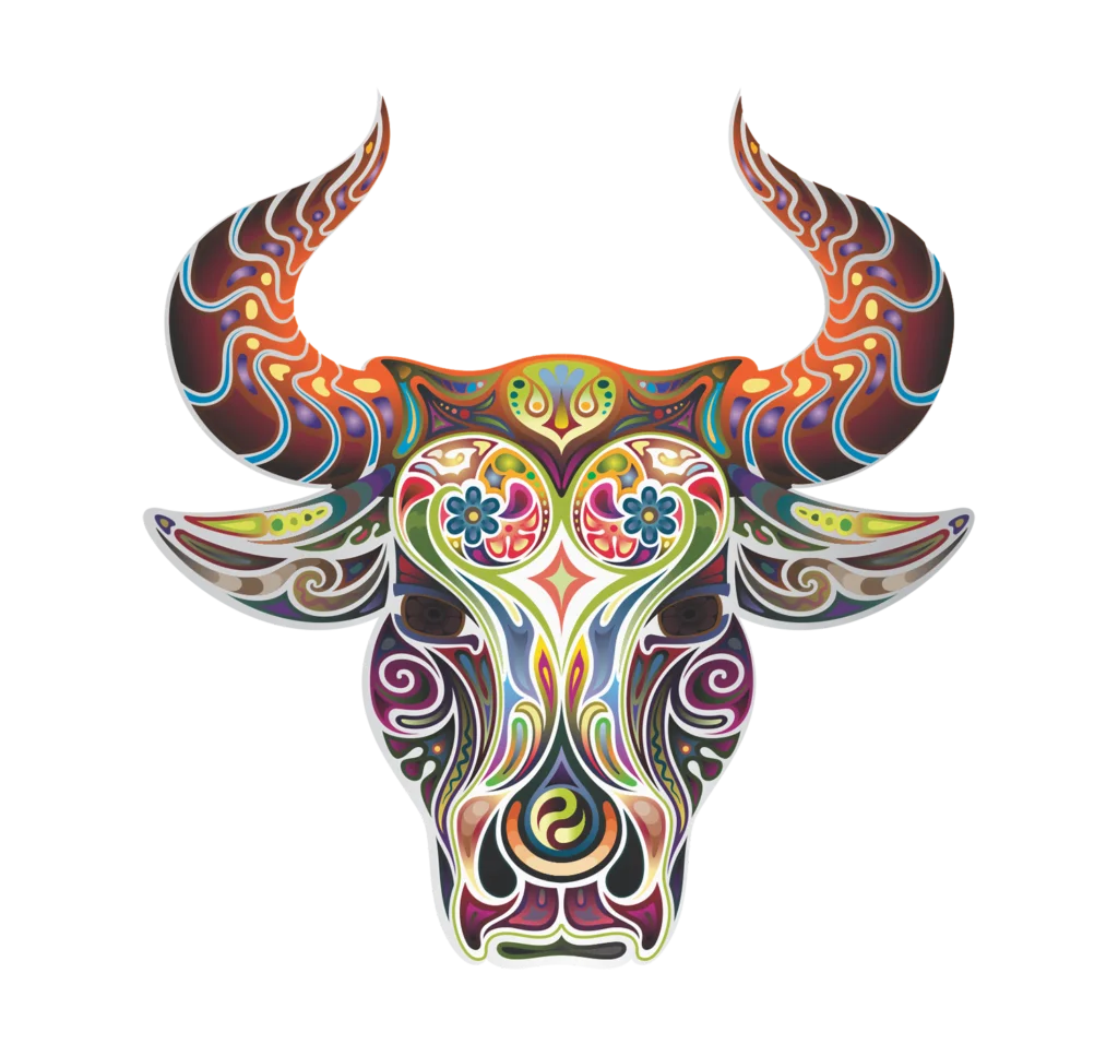 Multicolor Bull Head on Steel SWA 009
