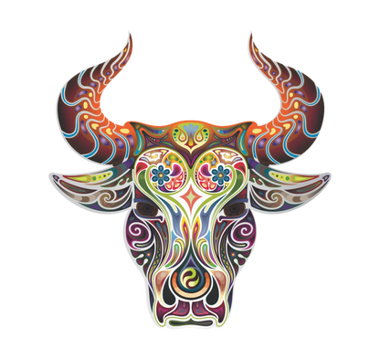 Multicolor Bull Head on Steel SWA 009