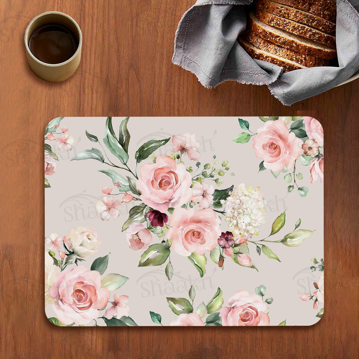 Watercolor Roses Bunch Table Mats | TM 013 (Set of 2)