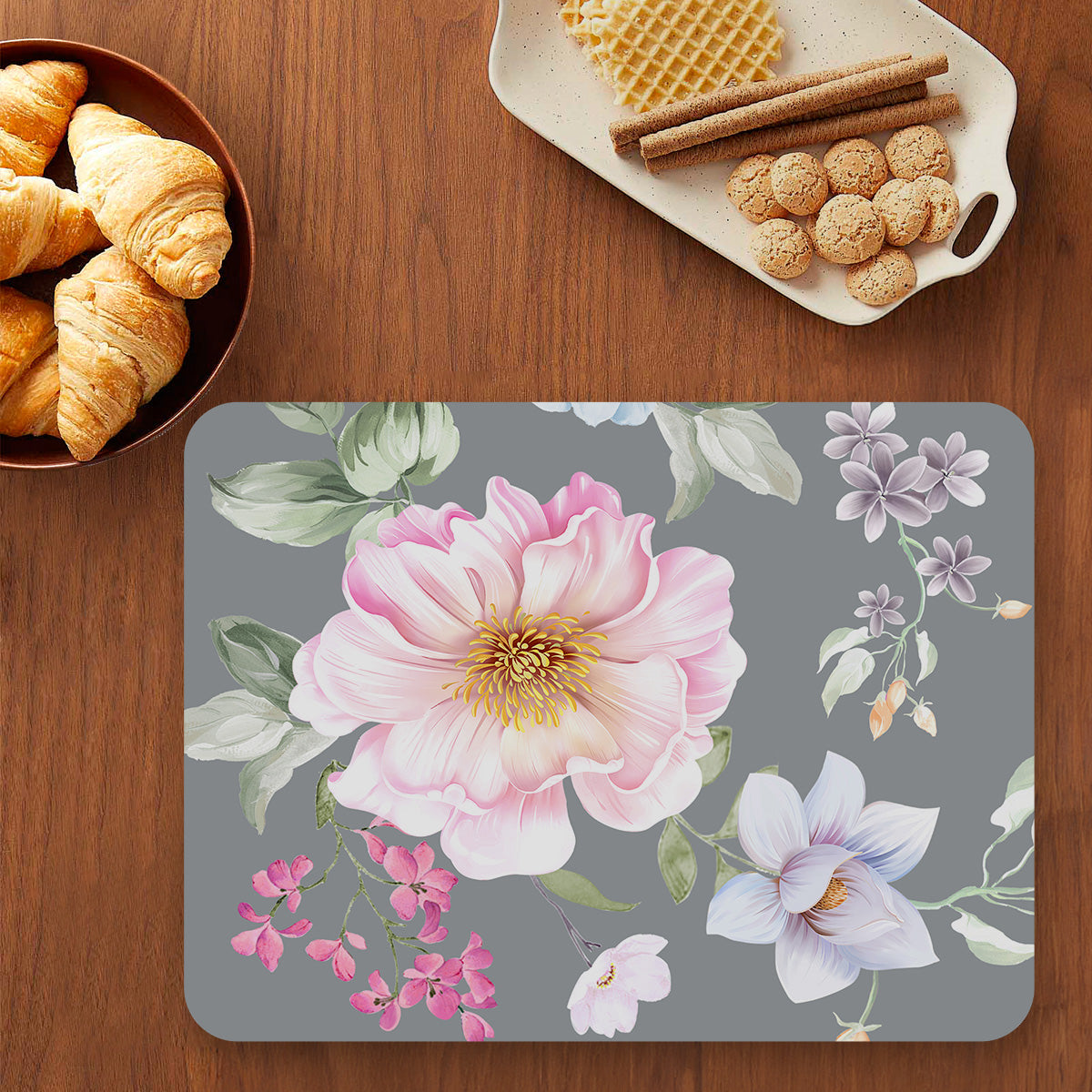 Watercolor Flowers Table Mat — table mat set by Shaakh, handcrafted in India