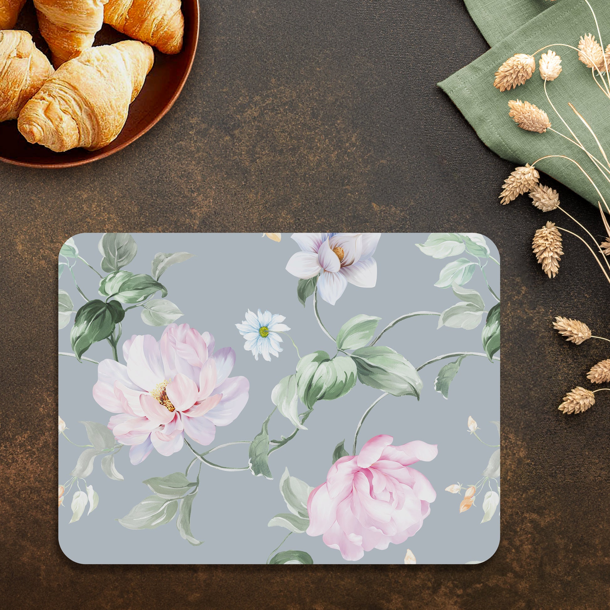 Delicate Blooms Table Mats — table mat set by Shaakh, handcrafted in India