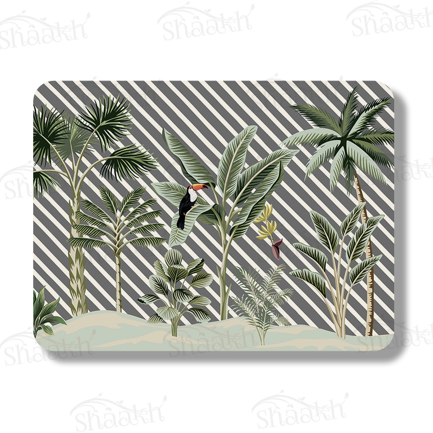 Evergreen Tropical Table Mats — botanical design table mat set by Shaakh, handcrafted in India