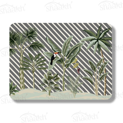 Evergreen Tropical Table Mats — botanical design table mat set by Shaakh, handcrafted in India