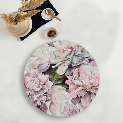 watercolor peonies Table Mat — table mat set by Shaakh, handcrafted in India