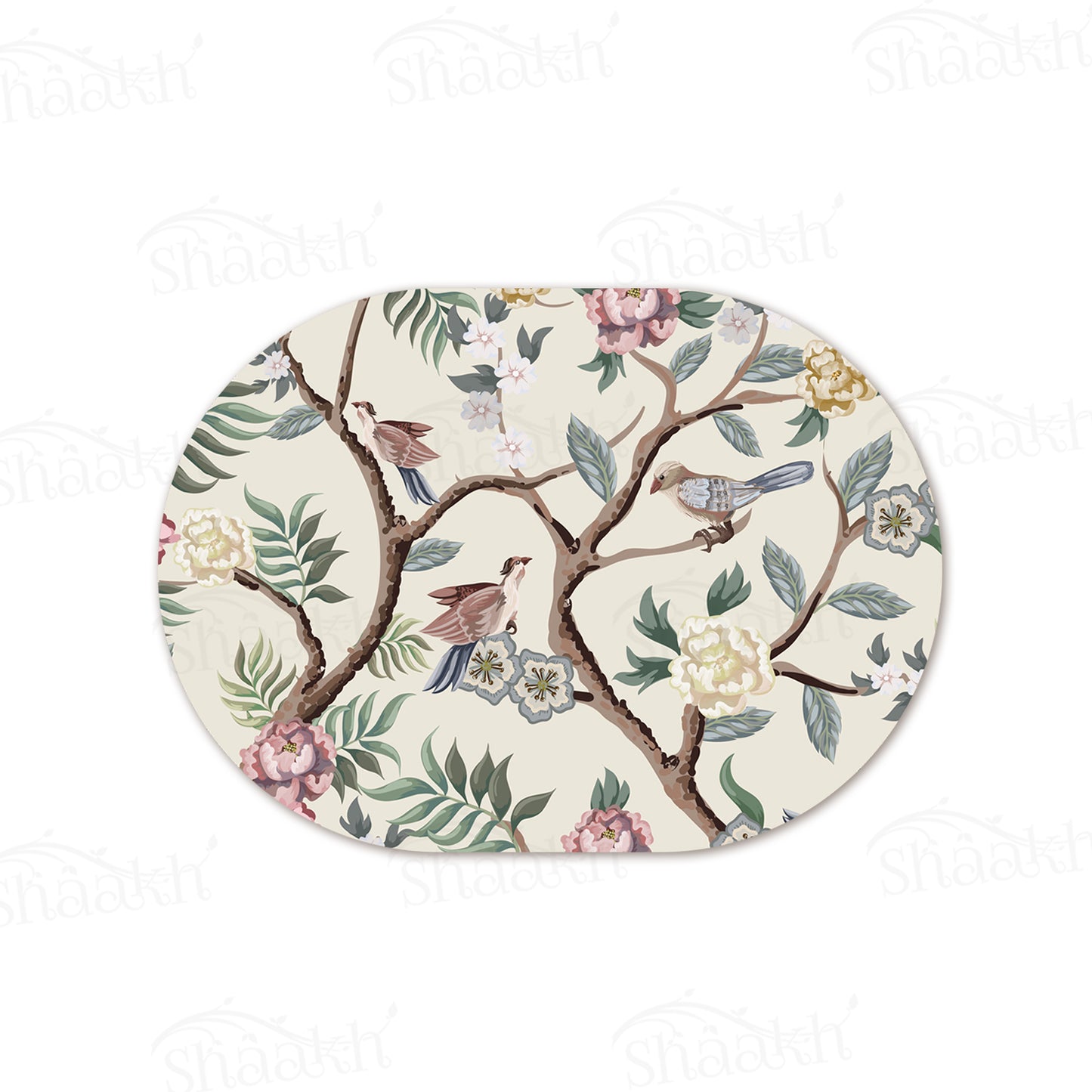Oriental Birds & flowers Table Mat | TM 052 (set of 2)