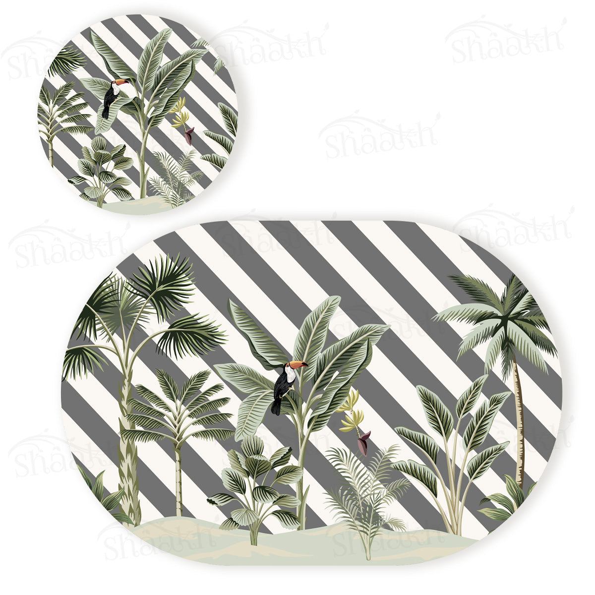 Tropical Coordinated Set | TWC 101 (8 Mats, 4 Trivets)