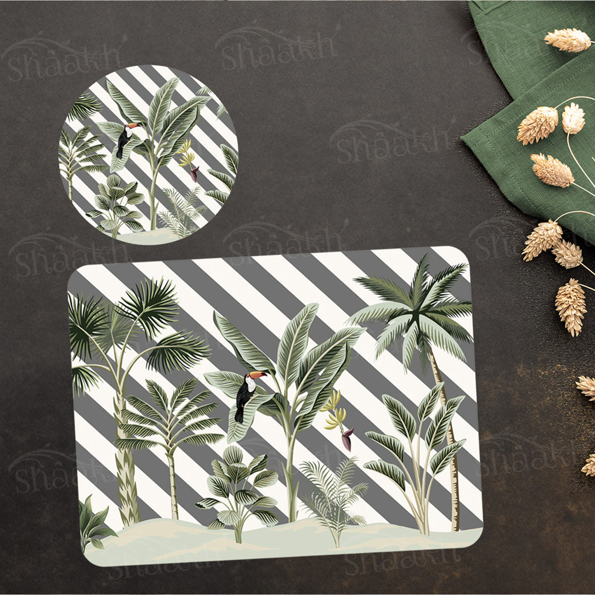 Tropical Coordinated Set | TWC 101 (8 Mats, 4 Trivets)