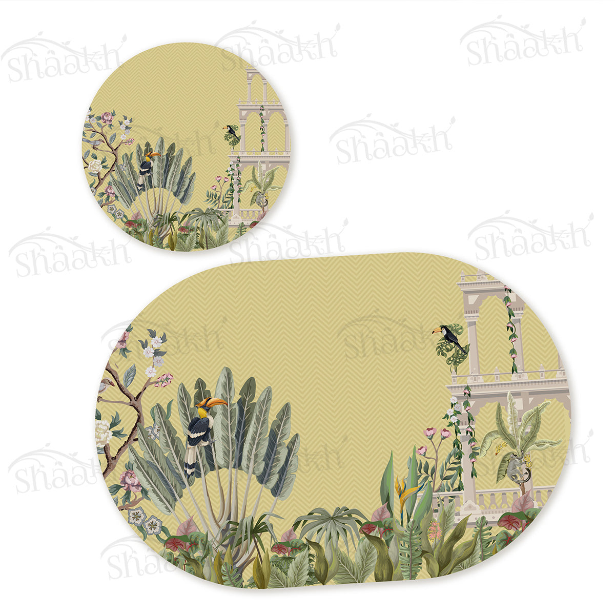 Tropical Paradise Coordinated Set | TWC 090 (8 Mats, 4 Trivets)