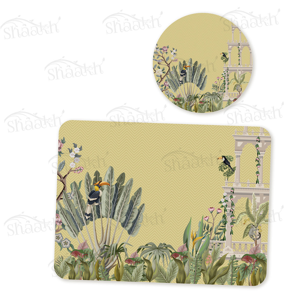 Tropical Paradise Coordinated Set | TWC 090 (8 Mats, 4 Trivets)