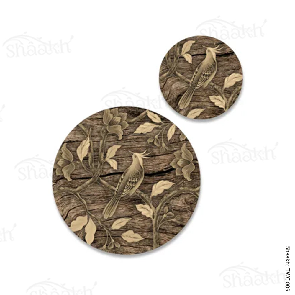 Golden Chinoiserie Coordinated Set | TWC 009 ( 8 Mats, 4 Trivets )