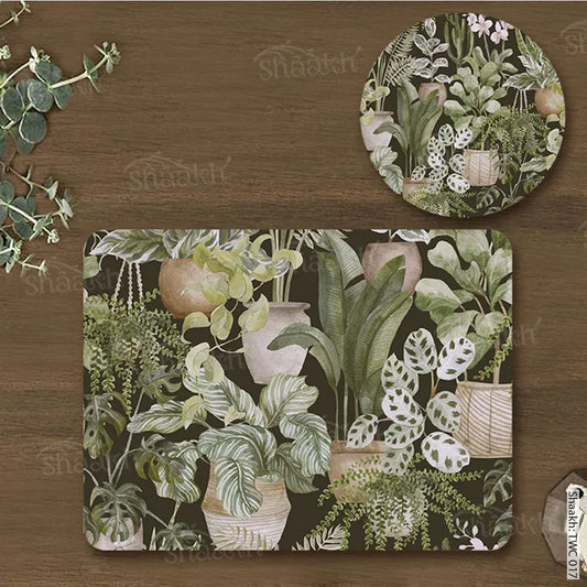 Botanical Heaven Coordinated Mats & Trivets Set | TWC 017 (8 Mats, 4 Trivets)