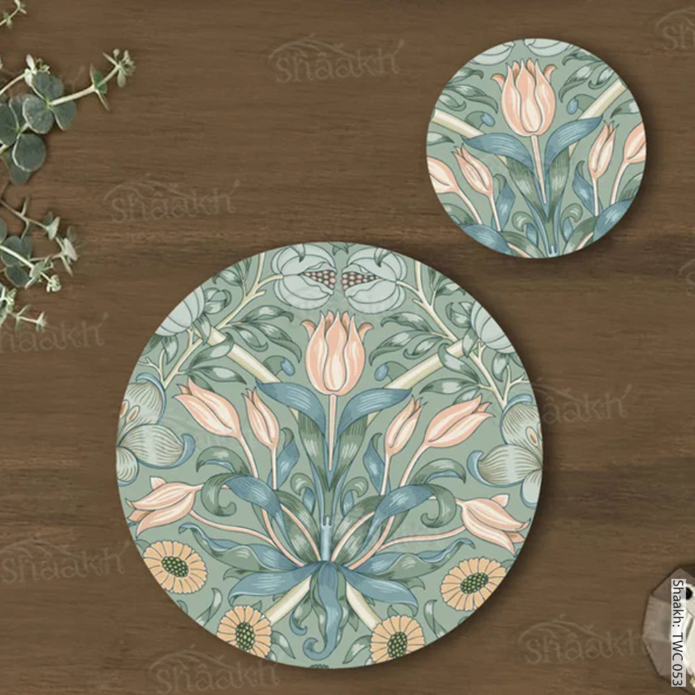 Tulip Mania Coordinated Mats & Trivets Set | TWC 053 ( 8 Mats, 4 Trivets )