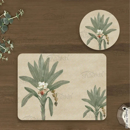 The Tropical Palms Coordinated Mats & Trivets Set | TWC 054 ( 8 Mats, 4 Trivets )