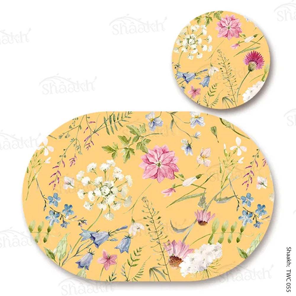 “Springtime” Coordinated Set | TWC 055 ( 8 Mats, 4 Trivets )