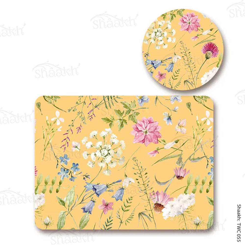 “Springtime” Coordinated Set | TWC 055 ( 8 Mats, 4 Trivets )