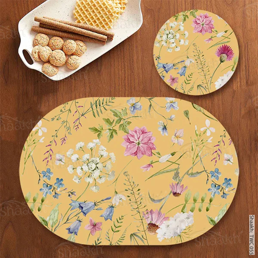 “Springtime” Coordinated Set | TWC 055 ( 8 Mats, 4 Trivets )