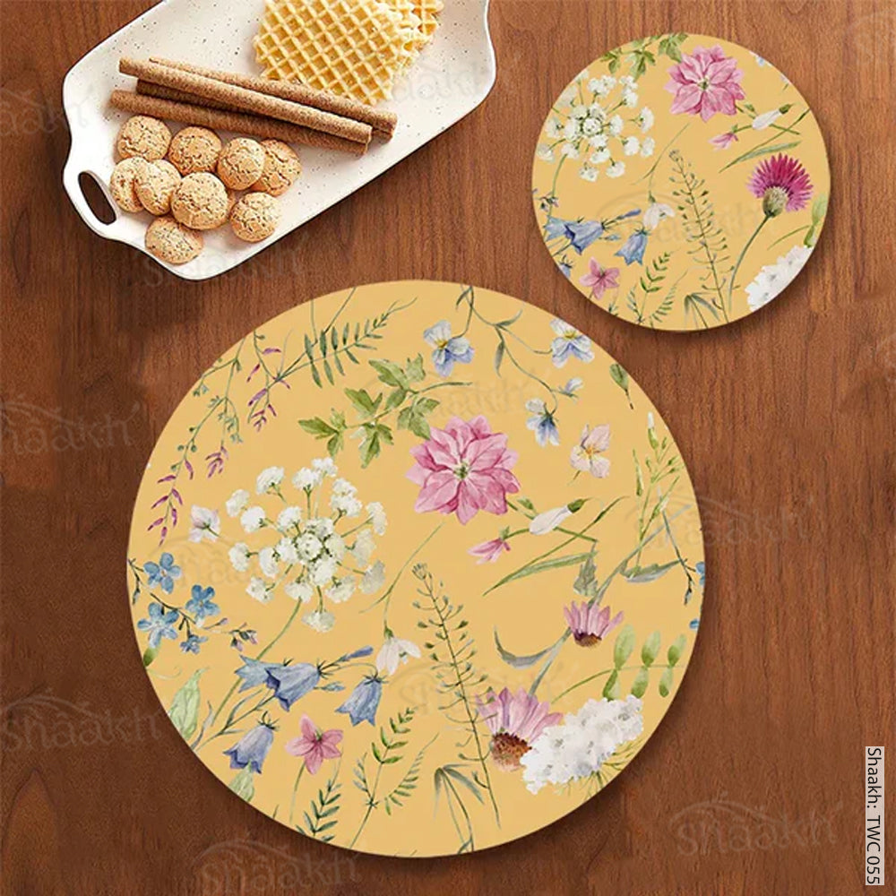 “Springtime” Coordinated Set | TWC 055 ( 8 Mats, 4 Trivets )