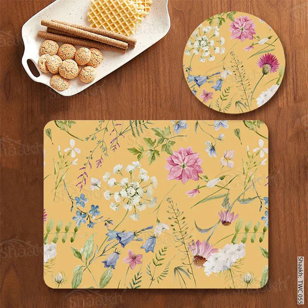 Dining Table Mat & Trivet Combo - Springtime - MDF Placemats and ...