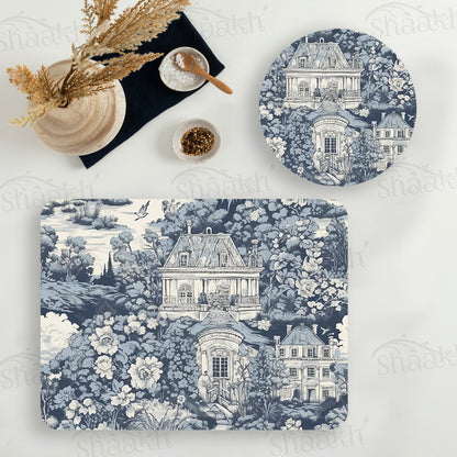 French Toile Coordinated Set — coordinated dining set by Shaakh, handcrafted in India