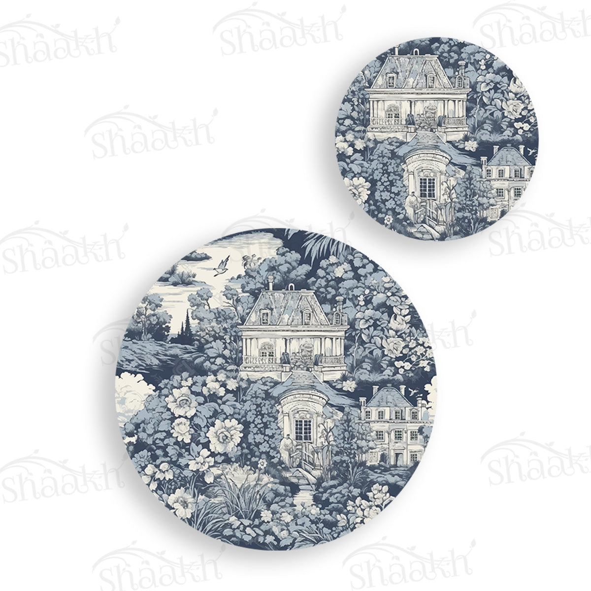 French Toile Coordinated Set — coordinated dining set by Shaakh, handcrafted in India